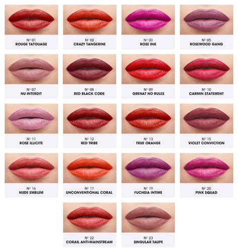 ysl tatouage liquid matte lip stain swatches|ysl tatouage couture lip color.